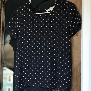 Loft petite xs shirt with leaves.